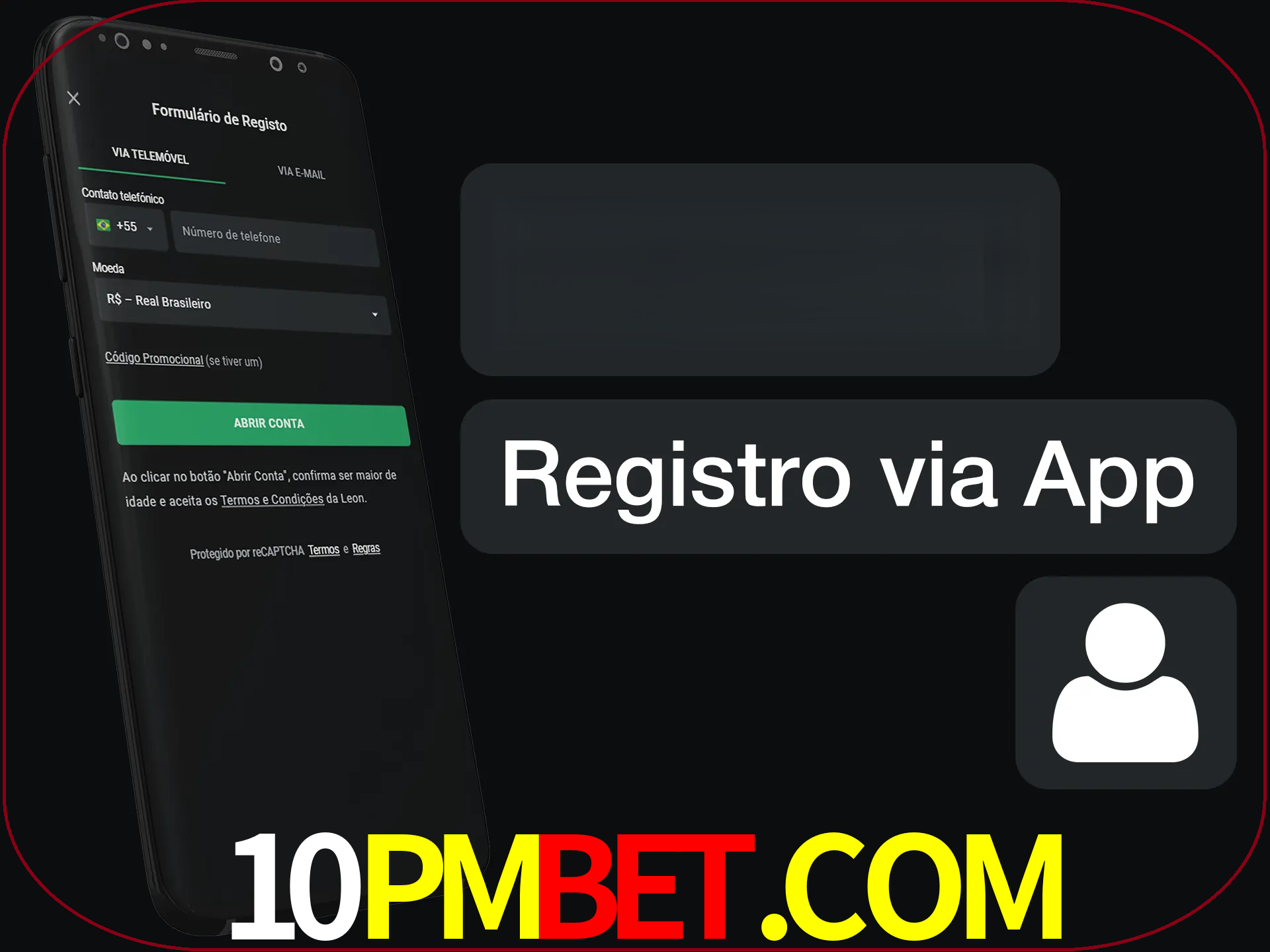 Registre-se com duas etapas usando o aplicativo.