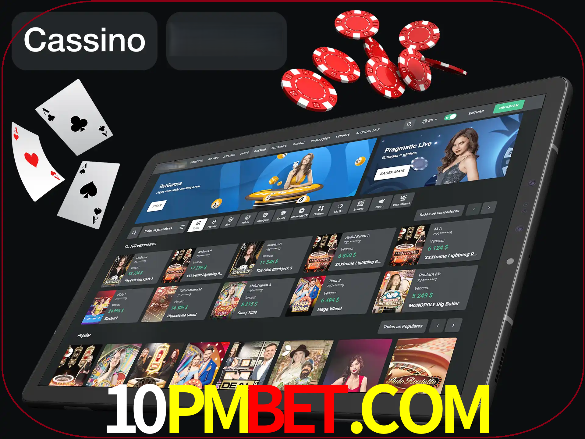Jogue vários jogos de cassino em nosso cassino.