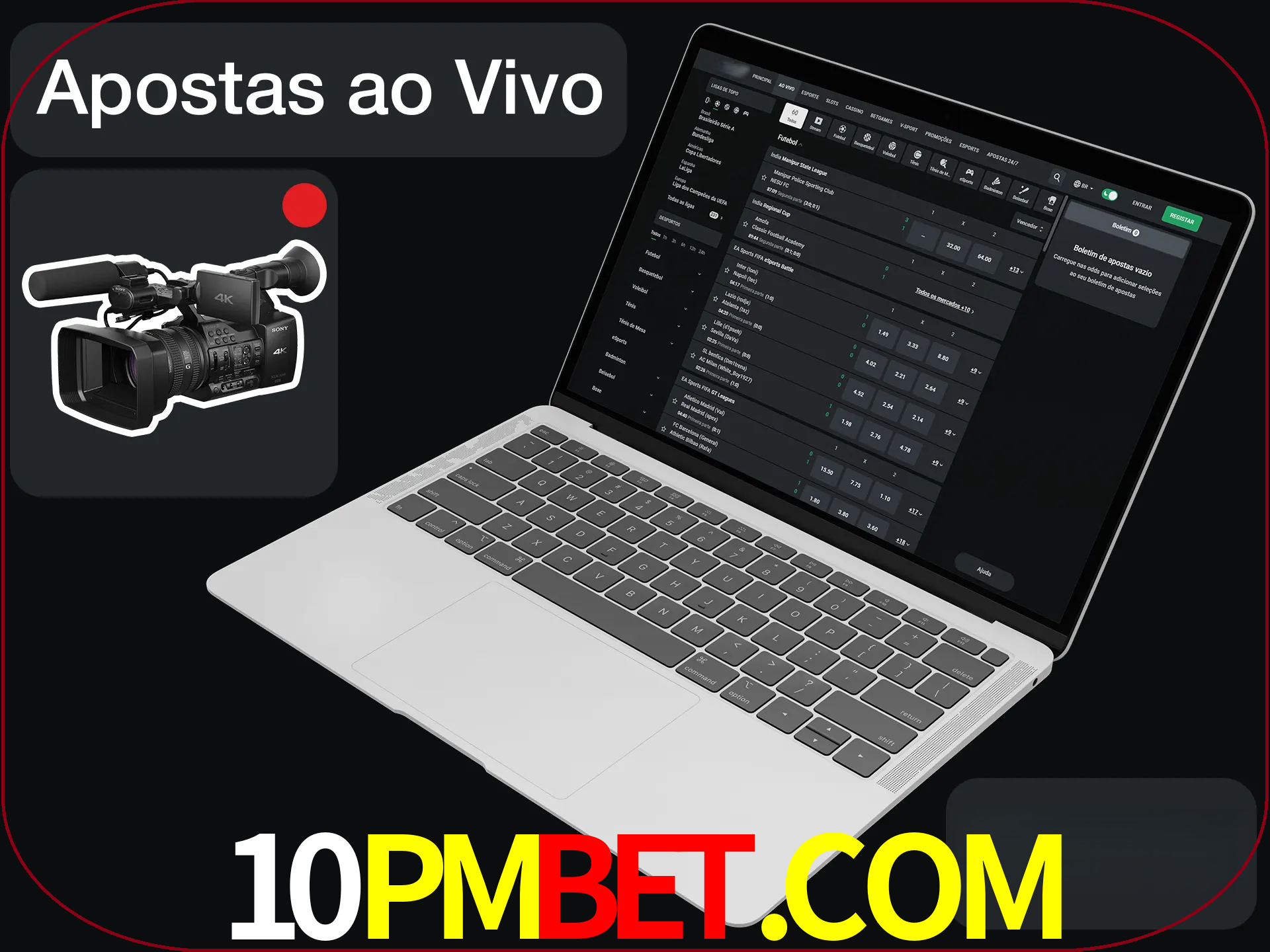Aposte em formato ao vivo em nosso site.